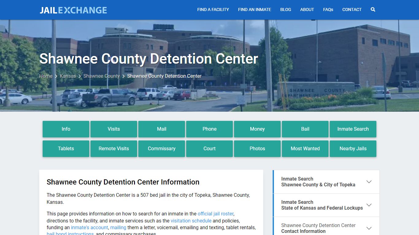 Shawnee County Detention Center, KS Inmate Search, Information
